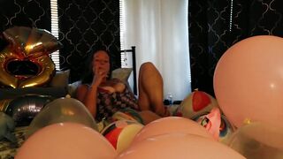 Slutty Breasty Beauty Stripping and Popping Balloons With Her Cigarettes (Fan Requested) Leave Comments