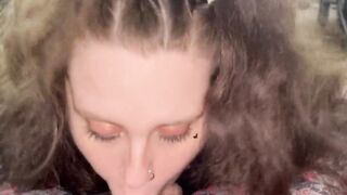 POV ORAL PLEASURE CORPULENT WIFE SWALLOWS CUM