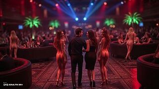 [AI-generated] FACE DOWN! - Music Movie: Wild In nature's garb Dancers in Undress Club Rave Party - Short Teaser Striptease & Undressed Dance