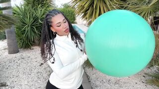 Shaggy Queen bounces on gymnastics ball