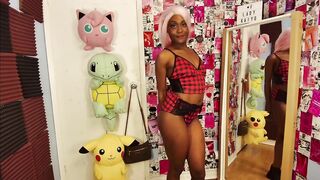 Thick black gamer cutie LADYKAIYO shaking her kewl ass in a cute 2-piece