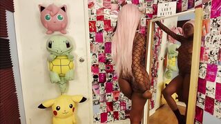 Sexually excited 18yo black LADYKAIYO showing off each curve in a one-piece bodysuit