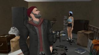 Hot oriental playgirl screwed by hobo in abandoned building