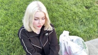 "Assist me cum!" gorgeous blond desires to screw and creampie!