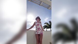 Standing Piddle Throughout My Lace Strap on the Roof
