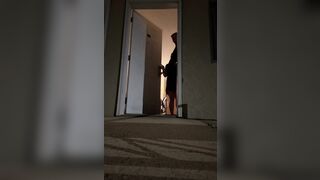 Trying to Get Caught! Sex in the Doorway at the Hotel