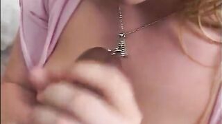 Ebony guy has wild sex with sexy youthful golden-haired in his room