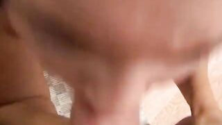 Slutty Teen Enjoys Sucking and Jerking off on Each Inch of a Large Chunky Dick