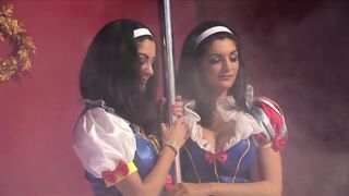 Adventurous twin women in uniform know how to treat these lascivious males