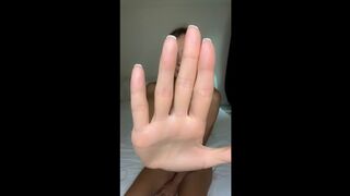 Hand blocks view but legs stay widen wide ?