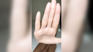 Hand blocks view but legs stay widen wide ?
