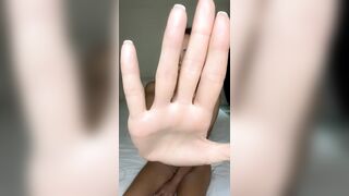Hand blocks view but legs stay widen wide ?