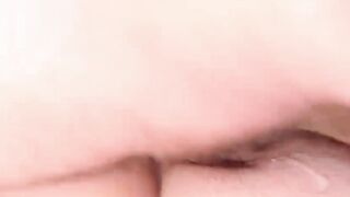 mother I'd like to fuck takes cums discharged on vagina then pushes the load inside her