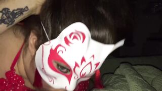 Tamera Nicole deepthroating whilst using sex-toy