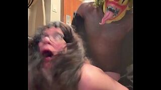 Nerdy White Mommy Gets Her Vagina EMERGED IN LARGE EBONY RAMROD