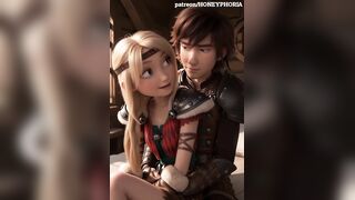 Astrid Hofferson and Hiccup filming their 1st sex clip How to educate your Dragon CG toon animation