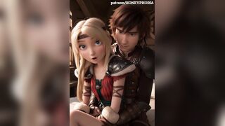 Astrid Hofferson and Hiccup filming their 1st sex clip How to educate your Dragon CG toon animation