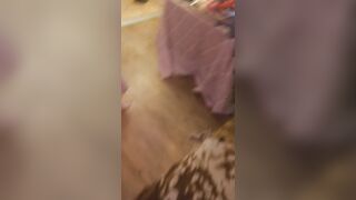 Pov cutie in micro mini petticoat turns around and bows over and puts booty in air for me (no pants)
