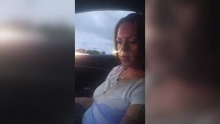mother I'd like to fuck smokin' cigarettes whilst in passenger seat in vehicle