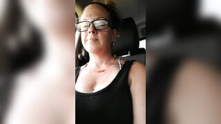 Hotty films up her own ebony minidress and teases with her pants in public whilst I'm driving