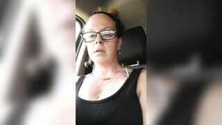 Hotty films up her own ebony minidress and teases with her pants in public whilst I'm driving