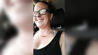 Hotty films up her own ebony minidress and teases with her pants in public whilst I'm driving