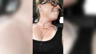 Hotty films up her own ebony minidress and teases with her pants in public whilst I'm driving