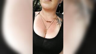 Hotty films up her own ebony minidress and teases with her pants in public whilst I'm driving