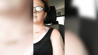 Hotty films up her own ebony minidress and teases with her pants in public whilst I'm driving