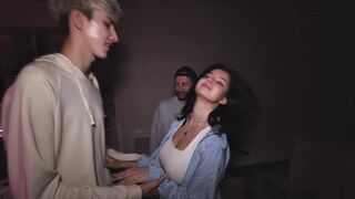 The cuckold joined in on the sex when the other stud was already screwing his girlfriend.