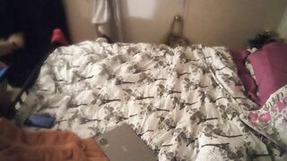 Stepdad seduces stepdaughter after this guy finds her smokin' in couch in her brassiere and pants and screws her