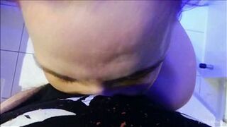Blue Hair mother I'd like to fuck Wench getting her Mouth punished Facefuck Gagging Deepthroat