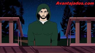 Pervert with a large shlong in a homosexual porn toon.