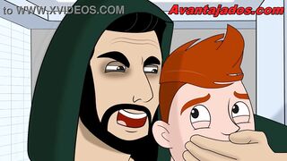 Pervert with a large shlong in a homosexual porn toon.