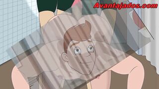 Pervert with a large shlong in a homosexual porn toon.