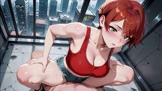 Lewd Red Haired Gal Futuristic Subway Multiple Ardent Creampies