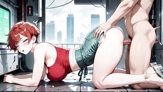 Lewd Red Haired Gal Futuristic Subway Multiple Ardent Creampies