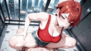 Lewd Red Haired Gal Futuristic Subway Multiple Ardent Creampies