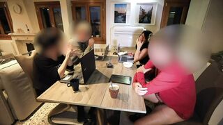 PUBLIC BIZARRE! HAWT DONG MADE TO CUM BENEATH THE TABLE