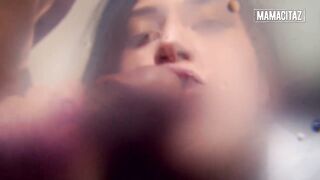 Curvy Lalin girl Bangs Her Mouth on BBC... Licking, Wanking, Swallowing Each Drop