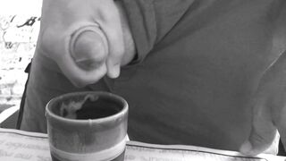 This babe drinks coffee with cum for breakfast