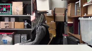 Busted Step daughter Sucks Off Stepdad In Back Office (Natural melons)