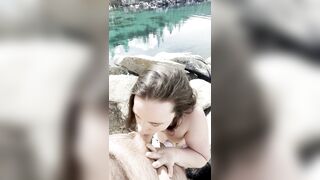 I love sucking on a public beach POV