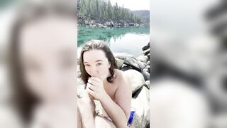 I love sucking on a public beach POV