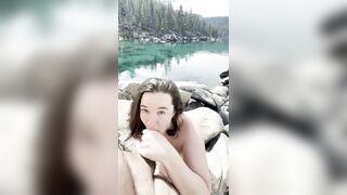 I love sucking on a public beach POV