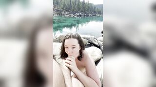 I love sucking on a public beach POV
