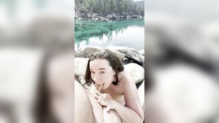 I love sucking on a public beach POV