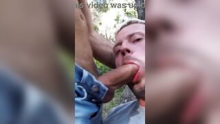 Homo Cruising Outdoors Oral-job for Giant shlong