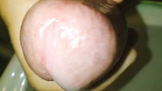 Close up dong and spunk flow for u with slow motion