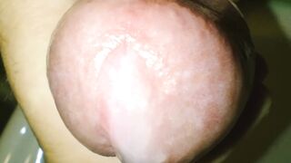Close up dong and spunk flow for u with slow motion